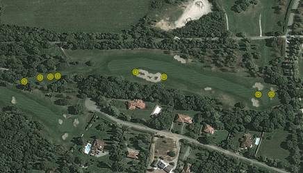 Relevé des points significatifs (départs, bunkers, greens) - toposat
