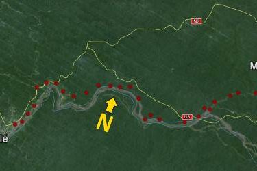 Polygonale de chantier entre Ndolé et Manioc (Gabon)
