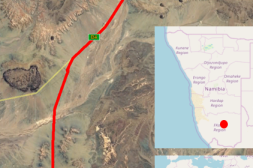 Relevé topographique par drone d’une conduite AEP en Namibie