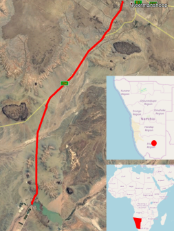 Relevé topographique par drone d’une conduite AEP en Namibie Relevé topographique par drone d’une conduite AEP en Namibie
