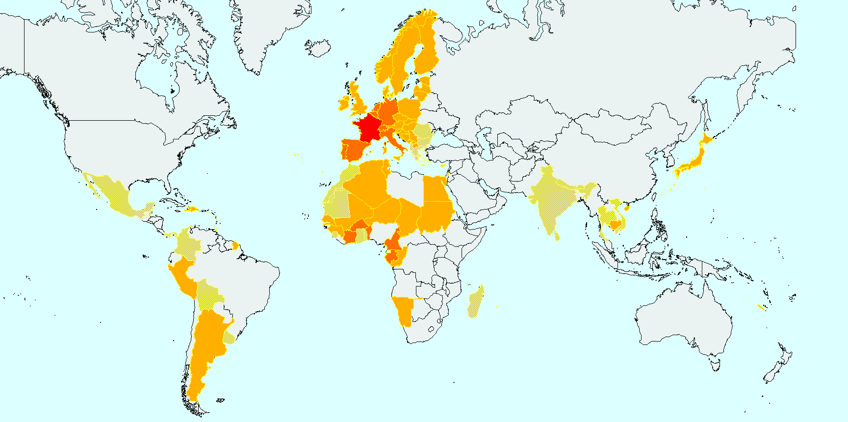 Carte globale de nos interventions