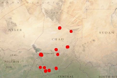 Points d’appui pour la production de plans cadastraux sur 11 villes Tchadiennes