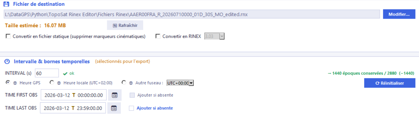 Modification temporelles